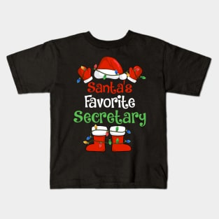 Santa's Favorite Secretary Funny Christmas Pajamas Kids T-Shirt